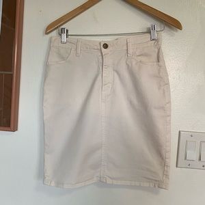 American Apparel White Denim High Waist Skirt